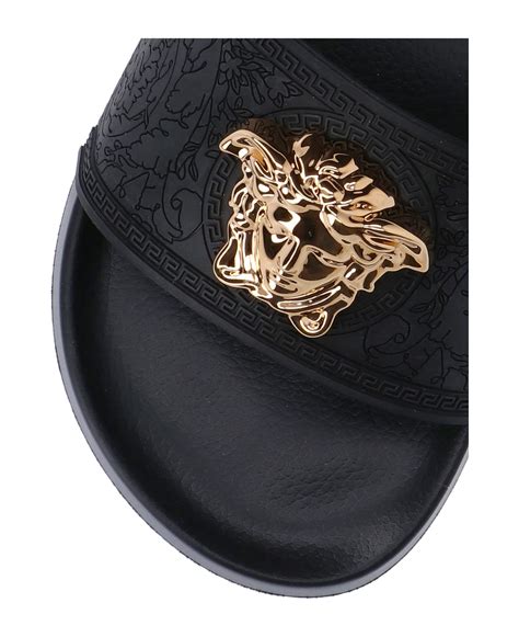 versace baroque printed slides|Versace palazzo slides.